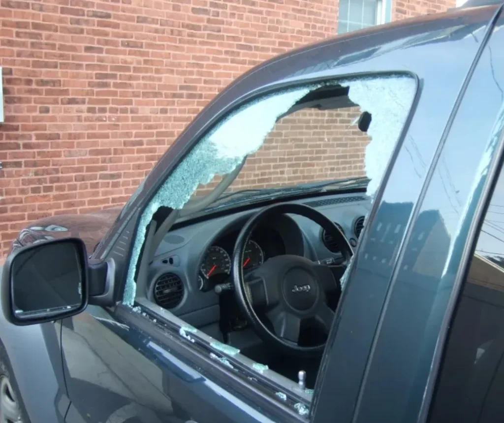Broken Car Side Window Glass Repairing